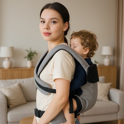 bébé dort dans son Porte bébé physiologique
