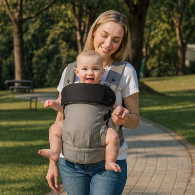 bébé sur la poitrine de maman dans Porte bébé physiologique