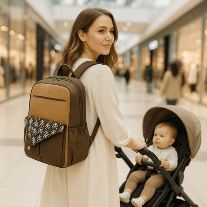 sac a langer au dos de maman
